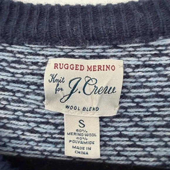 J. Crew Navy and White Crewneck Sweater - Picture 3 of 3